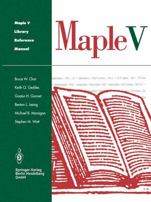 cover image of Maple V Library Reference Manual